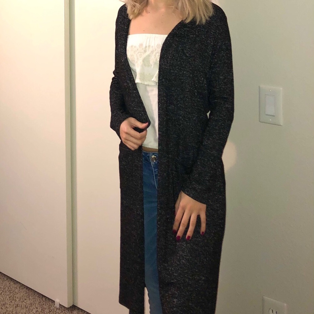 Marled Black Cardigan